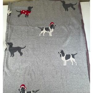 Holiday Dog Blanket Sweater Knit 50x60 Cotton Throw Dachshund Spaniel Christmas